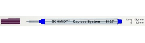 SCHMIDT  LOT DE 12 RECHARGES ROLLER GRANDES CAPLESS BLEUES  A -20%